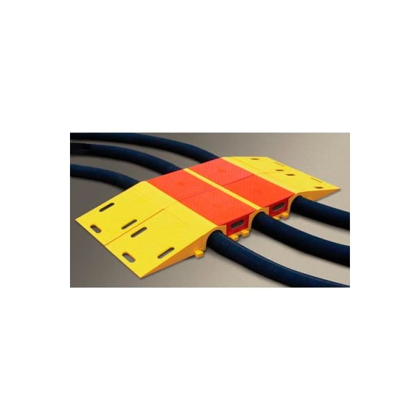 Justrite Modular Hose Bridge, 6 in H, 17-1/2 in L, 15-3/4 in W, 1 Channel, Polyurethane, Yellow UHB4045T - main